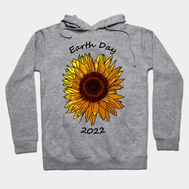 Earth Day 2022 Sunflower Hoodie by ellenhenryart